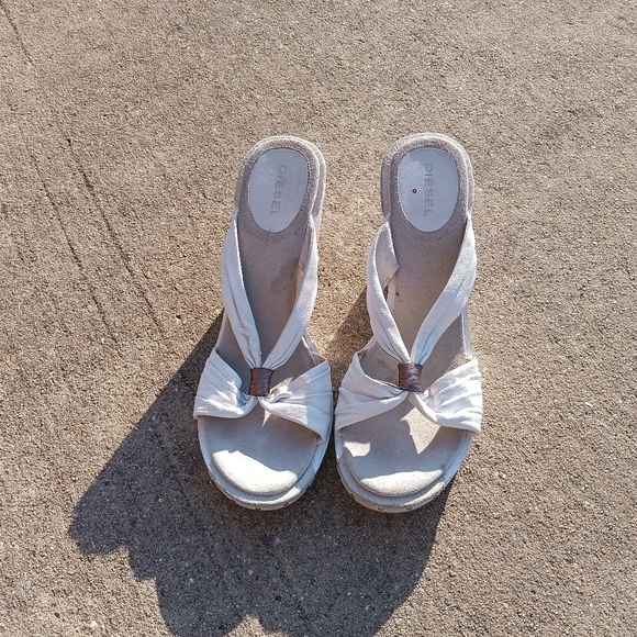 Diesel White Wedge Heel Sandals Women’s Size 39/US(8½) - Picture 2 of 10